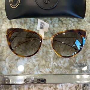 Brown Etro cat-eye sunglasses with gold detailing